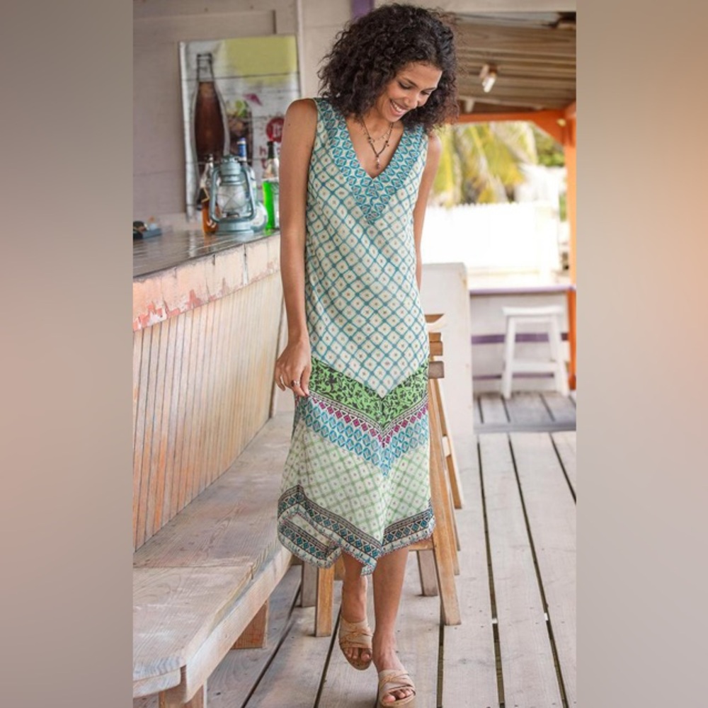 Sundance 100% silk warm breeze dress small EUC